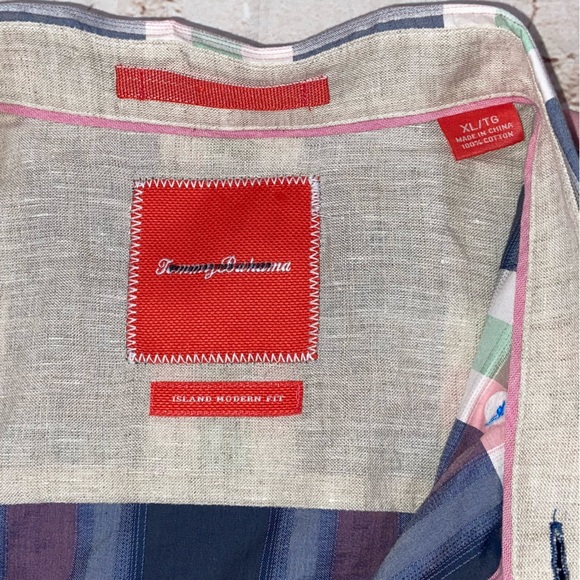 Tommy Bahama 100% Cotton Island Modern Fit Plaid Button Down Shirt - Men’s XL - Picture 8 of 11